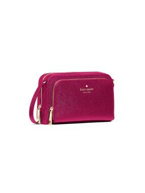 New Kate Spade Staci Mini Crossbody Bag Saffiano Dark Raspberry
